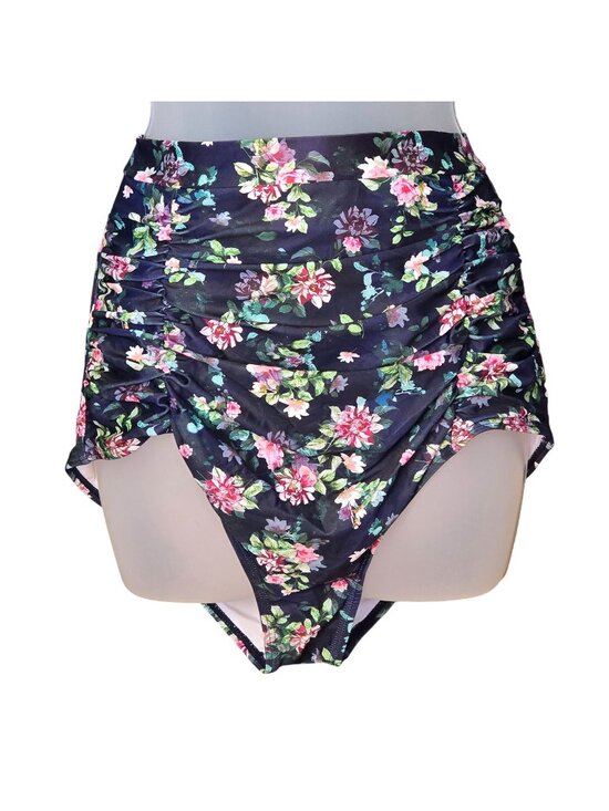 Cocopear Other - High‑Waisted Floral Ruched Swim Bottoms Large Tummy Control